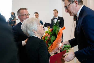 Otwarcie wystawy rzeźb „Obraz Treblinki w oczach Samuela Willenberga” – 28 stycznia 2020. Fot. Sławek Kasper (IPN)