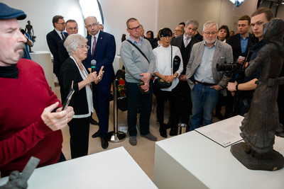 Otwarcie wystawy rzeźb „Obraz Treblinki w oczach Samuela Willenberga” – 28 stycznia 2020. Fot. Sławek Kasper (IPN)