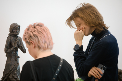 Otwarcie wystawy rzeźb „Obraz Treblinki w oczach Samuela Willenberga” – 28 stycznia 2020. Fot. Sławek Kasper (IPN)