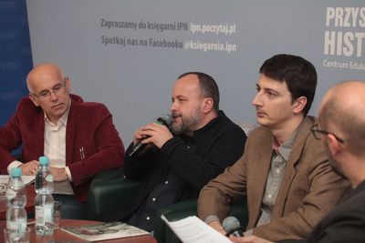 Dyskusja o książce Filipa Gańczaka i Piotra Litki „Profesor Jan Sehn 1909–1965. Prawnik, sędzia śledczy, łowca nazistów” – Warszawa, 3 lutego 2020. Fot. Piotr Życieński (IPN)