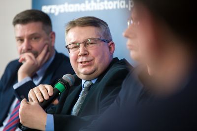 Dr Wojciech Frazik z Oddziałowego Biura Badań Historycznych IPN w Krakowie. Spotkanie poświęcone obchodom Narodowego Dnia Pamięci Żołnierzy Wyklętych – Warszawa, 20 lutego 2020. Fot. S. Kasper (IPN)