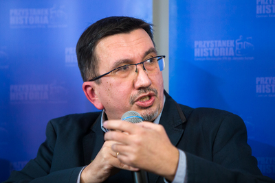 Dr Tomasz Łabuszewski, naczelnik Oddziałowego Biura Badań Historycznych IPN w Warszawie. Spotkanie poświęcone obchodom Narodowego Dnia Pamięci Żołnierzy Wyklętych – Warszawa, 20 lutego 2020. Fot. S. Kasper (IPN)