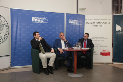 Dyskusja „Czy wywiad cywilny PRL został przejęty przez amerykańskie służby specjalne?” – Warszawa, 21 lutego 2020. Fot. Piotr Życieński (IPN)