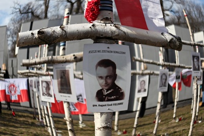 W uroczystościach na powązkowskiej „Łączce” wziął udział wiceprezes Instytutu Pamięci Narodowej Jan Baster – Warszawa, 1 marca 2020. Fot. Jan Dubiel (IPN)