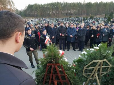 Uroczystości pogrzebowe żołnierzy NZW – braci Lucjana i Zygmunta Marchelów – Ciechanowiec, 1 marca 2020. Fot. Sławek Kasper (IPN)
