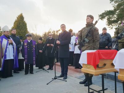 Uroczystości pogrzebowe żołnierzy NZW – braci Lucjana i Zygmunta Marchelów – Ciechanowiec, 1 marca 2020. Fot. Sławek Kasper (IPN)