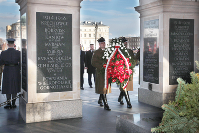 Uroczystości na pl. Piłsudskiego w Warszawie – 1 marca 2020. Fot. Piotr Życieński (IPN)