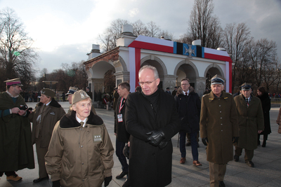 Uroczystości na pl. Piłsudskiego w Warszawie – 1 marca 2020. Fot. Piotr Życieński (IPN)