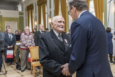 Uroczystość wręczenia Krzyży Wolności i Solidarności zasłużonym działaczom opozycji antykomunistycznej – Warszawa, 4 marca 2020. Fot. Katarzyna Adamów (IPN)