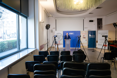 Konferencja prasowa online z udziałem zastępcy prezesa IPN dr. Mateusza Szpytmy z okazji Narodowego Dnia Pamięci Polaków ratujących Żydów pod okupacją niemiecką – 23 marca 2020. Fot. Sławek Kasper (IPN)