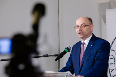 Konferencja prasowa online z udziałem zastępcy prezesa IPN dr. Mateusza Szpytmy z okazji Narodowego Dnia Pamięci Polaków ratujących Żydów pod okupacją niemiecką – 23 marca 2020. Fot. Sławek Kasper (IPN)