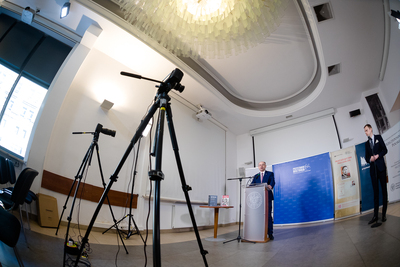 Konferencja prasowa online z udziałem zastępcy prezesa IPN dr. Mateusza Szpytmy z okazji Narodowego Dnia Pamięci Polaków ratujących Żydów pod okupacją niemiecką – 23 marca 2020. Fot. Sławek Kasper (IPN)