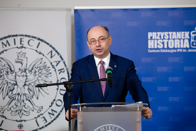 Konferencja prasowa online z udziałem zastępcy prezesa IPN dr. Mateusza Szpytmy z okazji Narodowego Dnia Pamięci Polaków ratujących Żydów pod okupacją niemiecką – 23 marca 2020. Fot. Sławek Kasper (IPN)