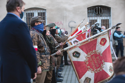 Uroczystości w 72. rocznicę śmierci rotmistrza Witolda Pileckiego w Muzeum Żołnierzy Wyklętych i Więźniów Politycznych PRL przy ul. Rakowieckiej w Warszawie – 25 maja 2020. Fot. Sławek Kasper (IPN)
