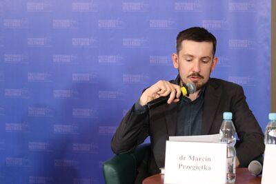 Dyskusja online wokół książki „Policja granatowa w Generalnym Gubernatorstwie w latach 1939–1945” – Warszawa, 9 czerwca 2020. Fot. Aleksandra Wierzchowska (IPN)