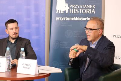 Dyskusja online wokół książki „Policja granatowa w Generalnym Gubernatorstwie w latach 1939–1945” – Warszawa, 9 czerwca 2020. Fot. Aleksandra Wierzchowska (IPN)