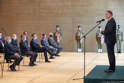 Uroczystość wręczenia tablic upamiętniających stulecie Bitwy Warszawskiej – 10 czerwca 2020 (fot. Grzegorz Jakubowski/KPRP)