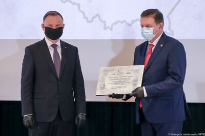 Uroczystość wręczenia tablic upamiętniających stulecie Bitwy Warszawskiej – 10 czerwca 2020 (fot. Grzegorz Jakubowski/KPRP)