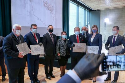 Uroczystość wręczenia tablic upamiętniających stulecie Bitwy Warszawskiej – 10 czerwca 2020 (fot. Grzegorz Jakubowski/KPRP)