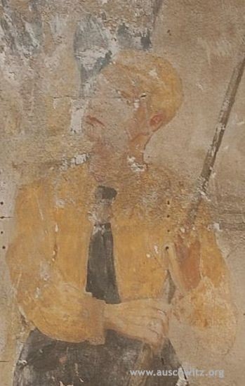 Fragment ocalonych malowideł z tzw. kuchni SS, znajdującej się w pobliżu obozu Auschwitz (źródło: www.auschwitz.org)