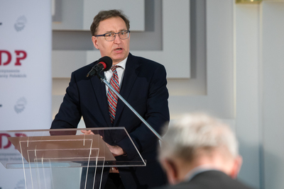 Prezes IPN Jarosław Szarek. Gala wręczenia nagród Stowarzyszenia Dziennikarzy Polskich za rok 2019 – 25 czerwca 2020. Fot. Sławek Kasper (IPN)