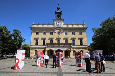 Otwarcie wystawy IPN „TU rodziła się »Solidarność«” – Ostrów Wielkopolski, 1 lipca 2020. Fot. IPN
