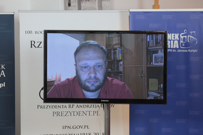 Dyskusja wokół książki Andrija Rukkasa „Razem z Wojskiem Polskim. Armia Ukraińskiej Republiki Ludowej w 1920 r.” – 8 lipca 2020. Fot. Piotr Życieński (IPN)