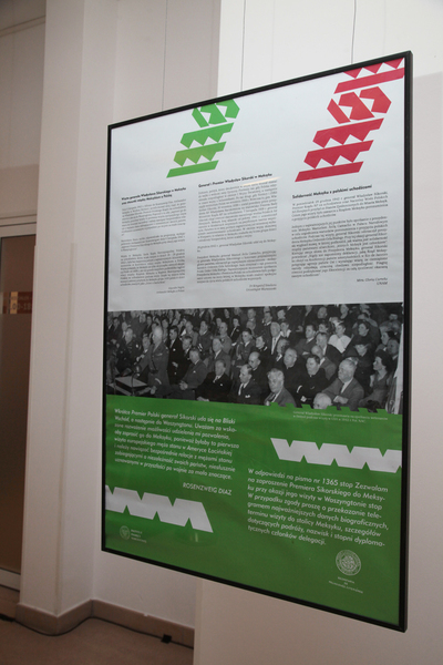 Wystawa „Meksyk i Polska: wspólna droga. Wizyta generała Władysława Sikorskiego w Meksyku w 1942 roku” – Warszawa, 9 lipca – 7 sierpnia 2020. Fot. Piotr Życieński (IPN)