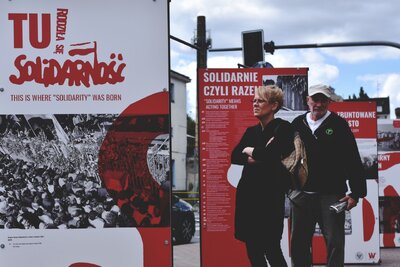 Otwarcie wystawy „TU rodziła się Solidarność” – Stargard, 21 lipca 2020. Fot. M. Manowski (IPN)