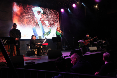 Zespół „Barbara Lubos Quartet” zaprezentował program muzyczny „W tym istnieniu drugim” w aranżacji muzycznej Barbary Lubos i Dariusza Budkiewicza. Fot. Piotr Życieński (IPN)