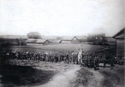 36 pp w marszu, na czele por. Józef Matuszewski - poległ 3.6. pod Duniłowiczami