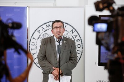 Dr Tomasz Łabuszewski, naczelnik Oddziałowego Biura Badań Historycznych IPN w Warszawie – 11 sierpnia 2020. Fot. Sławek Kasper (IPN)