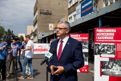 Prezentacja wystawy IPN „TU rodziła się Solidarność” w Jastrzębiu-Zdroju. Fot. K. Liszka
