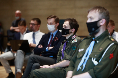 „Bitwa Warszawska. Wojna o wolność Europy” – debata historyków w Muzeum Józefa Piłsudskiego w Sulejówku – 20 sierpnia 2020. Fot. Sławek Kasper (IPN)