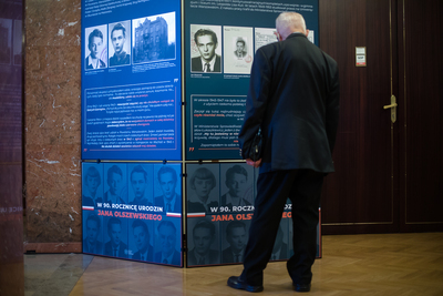 Otwarcie wystawy „Spojrzeć ludziom prosto w oczy… W 90. rocznicę urodzin Jana Olszewskiego” – Warszawa, 20 sierpnia 2020. Fot. Sławek Kasper (IPN)