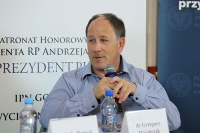 Dr Grzegorz Majchrzak. Dyskusja online wokół książki Patryka Pleskota „»Karnawał« po amerykańsku...” – 20 sierpnia 2020. Fot. Aleksandra Wierzchowska (IPN)