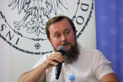 Grzegorz Wołk. Dyskusja online wokół książki Patryka Pleskota „»Karnawał« po amerykańsku...” – 20 sierpnia 2020. Fot. Aleksandra Wierzchowska (IPN)