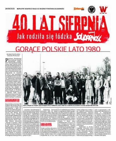 „40 lat sierpnia - Jak rodziła się łódzka Solidarność" – dodatek prasowy do „Dziennika Łódzkiego”