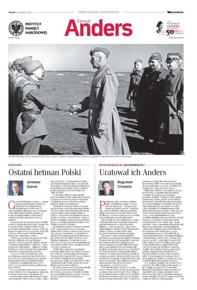 „Generał Anders” – dodatek IPN do „Rzeczpospolitej” z 8 września 2020 – okładka