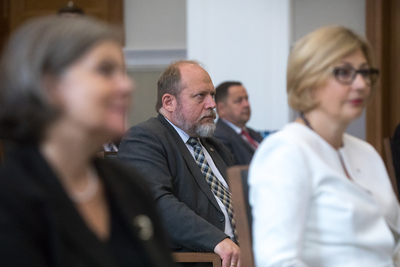 Odsłonięcie Ściany Pamięci poświęconej pracownikom NIK – Warszawa, 17 września 2020. Fot. Sławek Kasper (IPN)