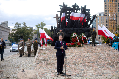 Odsłonięcie tablicy upamiętniającej Wojciecha Ziembińskiego – Warszawa, 17 września 2020. Fot. Sławek Kasper (IPN)