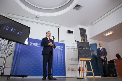 Briefing poświęcony wystawie „20 – 40 – 20” – Warszawa, 17 września 2020. Fot. Sławek Kasper (IPN)