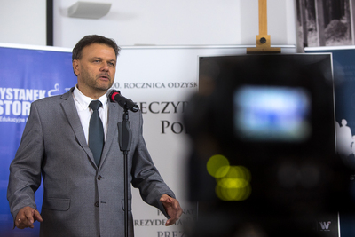 Briefing poświęcony wystawie „20 – 40 – 20” – Warszawa, 17 września 2020. Fot. Sławek Kasper (IPN)