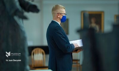 Otwarcie wystawy „Obraz Treblinki w oczach Samuela Willenberga” – Częstochowa, 17 września 2020. Fot. Jacek Śliwczyński (Muzeum Częstochowskie)