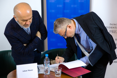 Dyskusja wokół książki „»Najbardziej tajemniczy kraj świata«. Związek Sowiecki w fotografiach i tekstach Juliena H. Bryana 1930–1959” – Warszawa, 28 września 2020. Fot. Sławek Kasper (IPN)