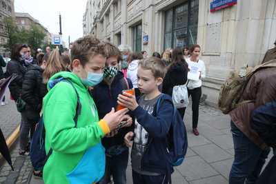 Premiera mobilnej gry miejskiej „Głos walczącej Warszawy. Podpułkownik Wacław Lipiński” – 29 września 2020. Fot. Piotr Życieński (IPN)