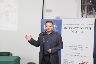 Premiera mobilnej gry miejskiej „Głos walczącej Warszawy. Podpułkownik Wacław Lipiński” – 29 września 2020. Fot. Piotr Życieński (IPN)