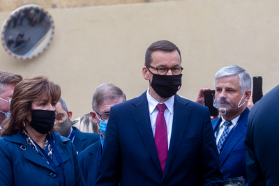 Odsłonięcie tablicy upamiętniającej Kornela Morawieckiego oraz innych członków „Solidarności Walczącej – Warszawa, 30 września 2020. Fot. Sławek Kasper (IPN)