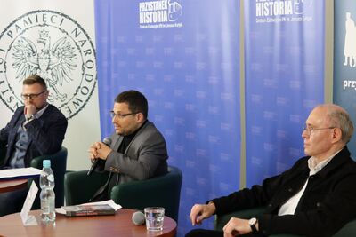 Dyskusja wokół książki Sławomira Kalbarczyka „Armia Andersa w ZSRS 1941–1942. Niespełnione braterstwo broni z Armią Czerwoną” – 7.10.2020. Fot. Aleksandra Wierzchowska (IPN)