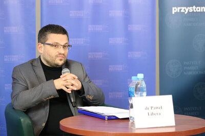 Dyskusja wokół książki Sławomira Kalbarczyka „Armia Andersa w ZSRS 1941–1942. Niespełnione braterstwo broni z Armią Czerwoną” – 7.10.2020. Fot. Aleksandra Wierzchowska (IPN)